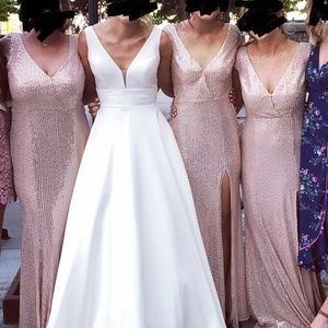 LULU'S ROSE GOLD SEQUIN MAXI DRESS